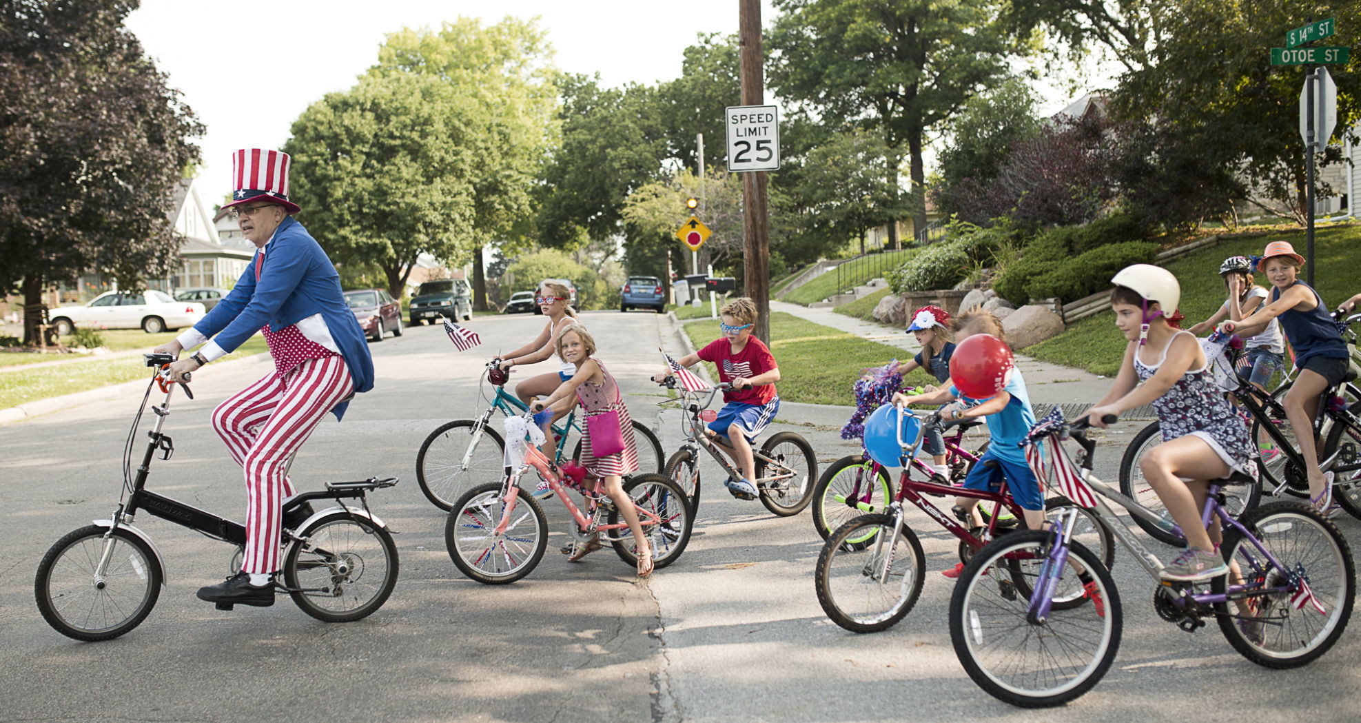 Bike Riders at Indian Village parade, 2015